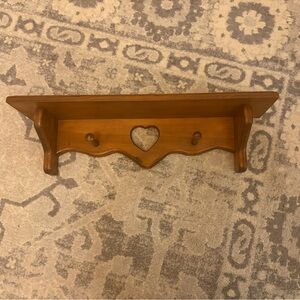 Vintage wooden heart shelf